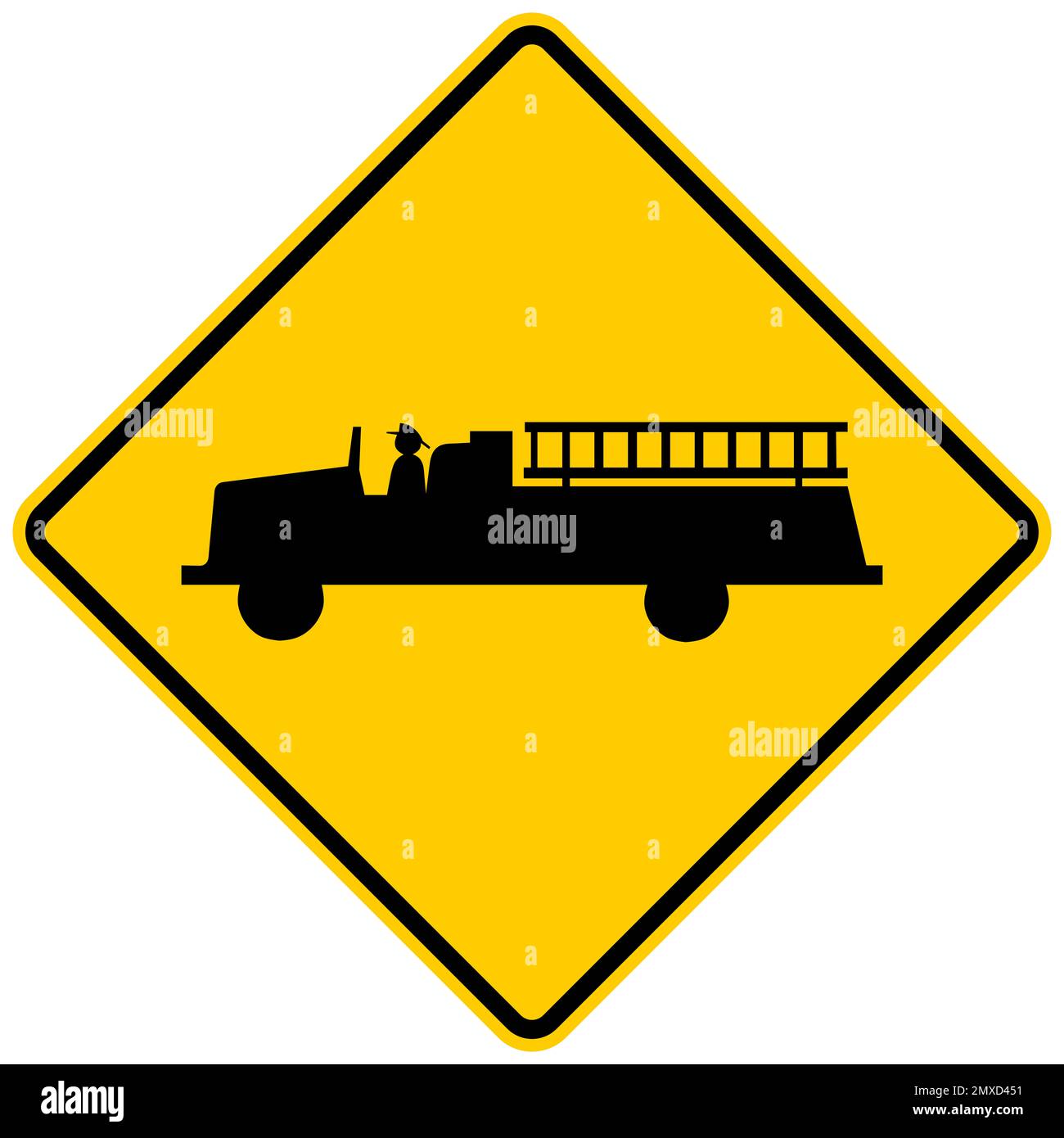 Emergency vehicle warning sign Stock Photo Alamy