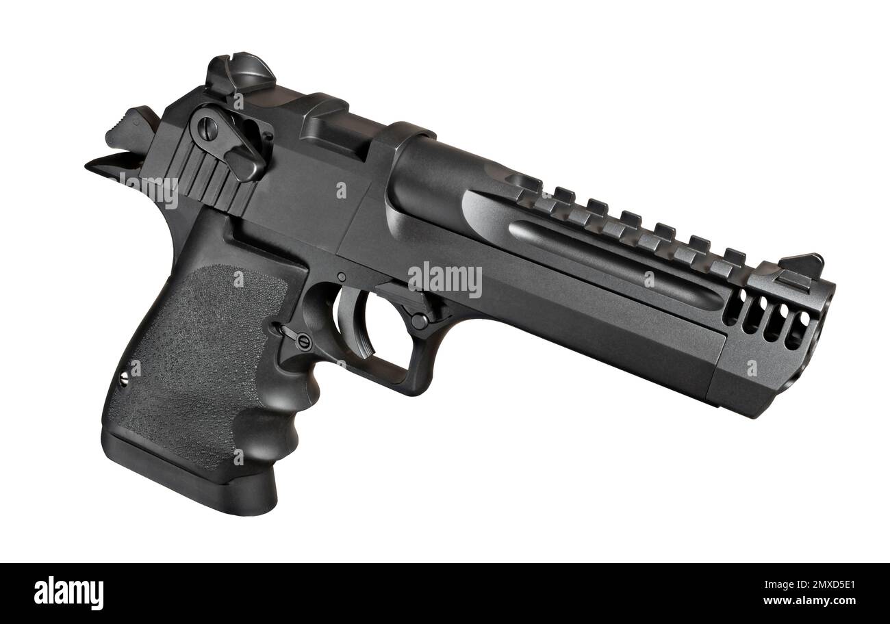 Semi auto handgun that is isolated on a white background Stock Photo ...