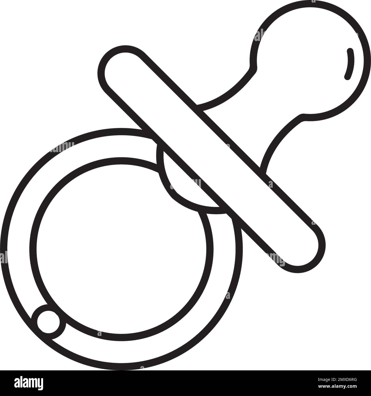 Baby pacifier line vector icon illustration design template Stock