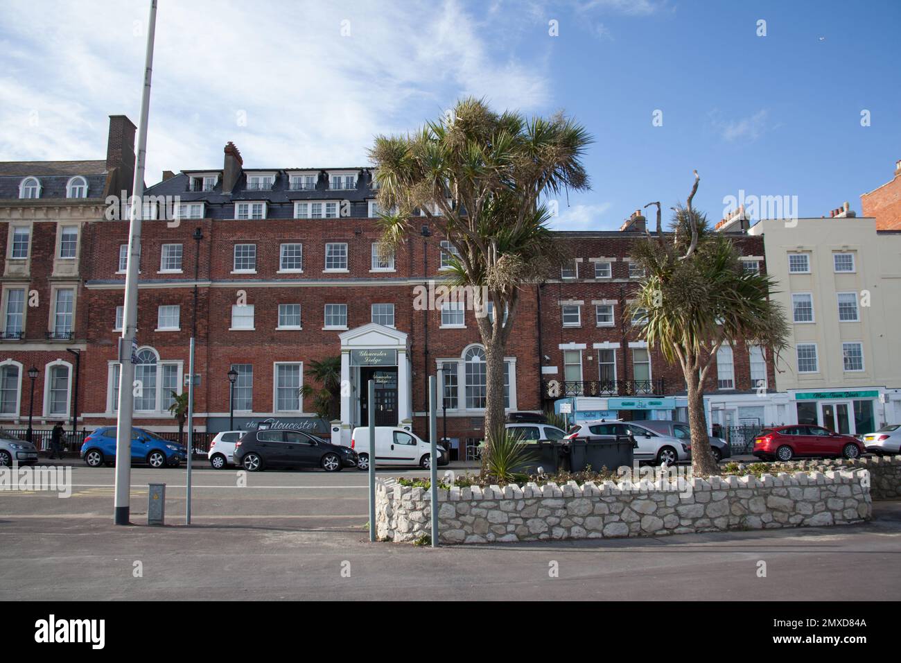B and B's on the seafront in Weymouth, Dorset in the UK Stock Photo