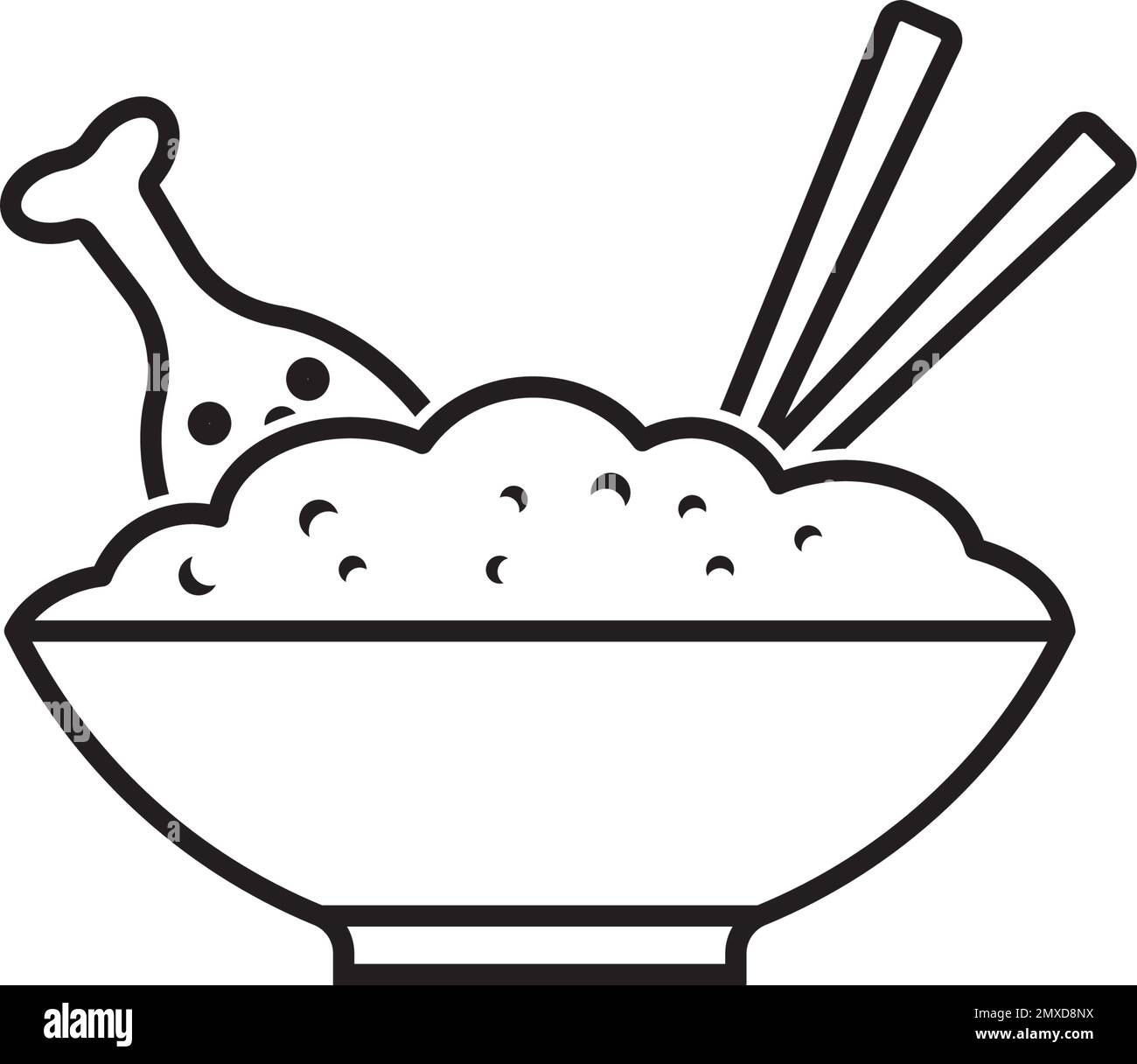 rice bowl icon vector design template Stock Vector