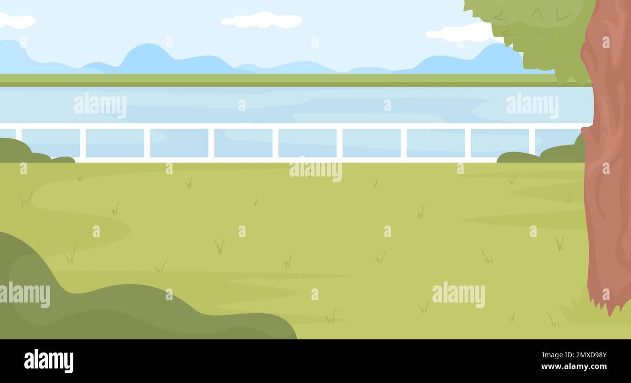 Perfect spot for picnic at park flat color vector illustration Stock ...