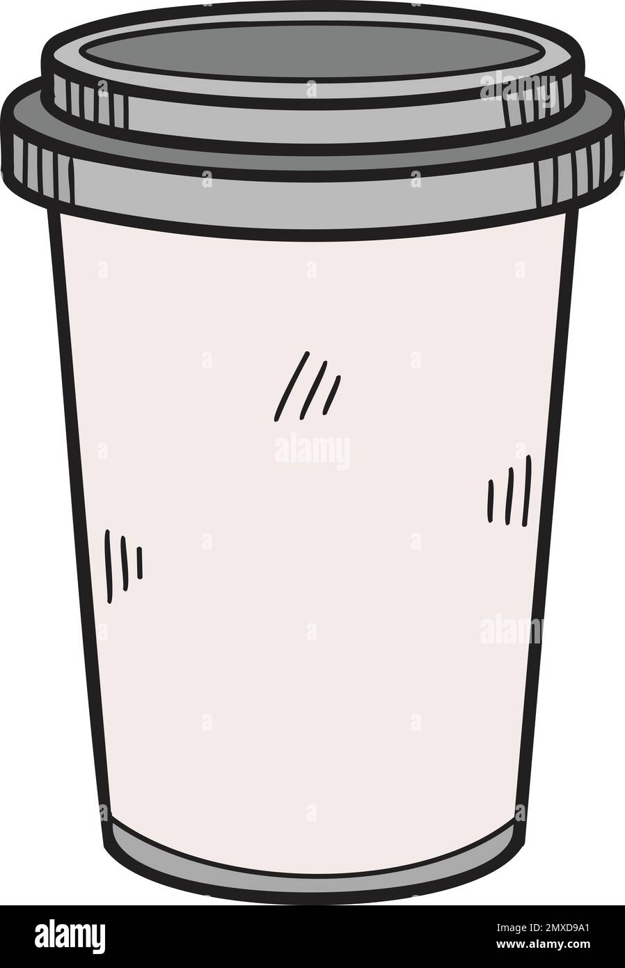 Hand Drawn paper cup illustration in doodle style isolated on ...
