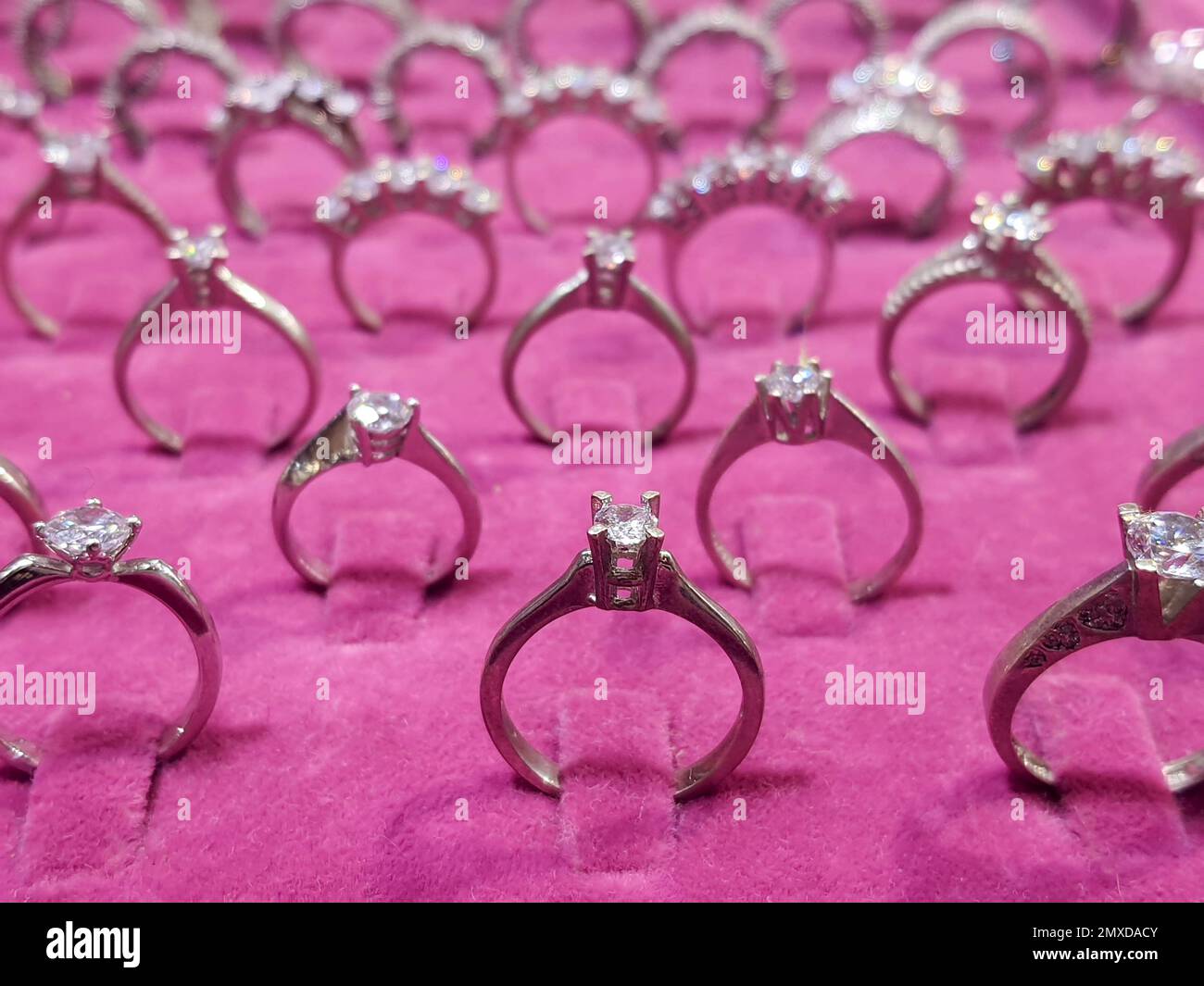 Isolated Diamond Ring On White Engagement Solitaire Style Ring Stock Photo