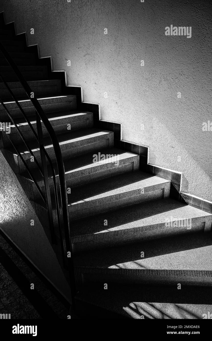 Stairs steps building architecture Black and White Stock Photos ...