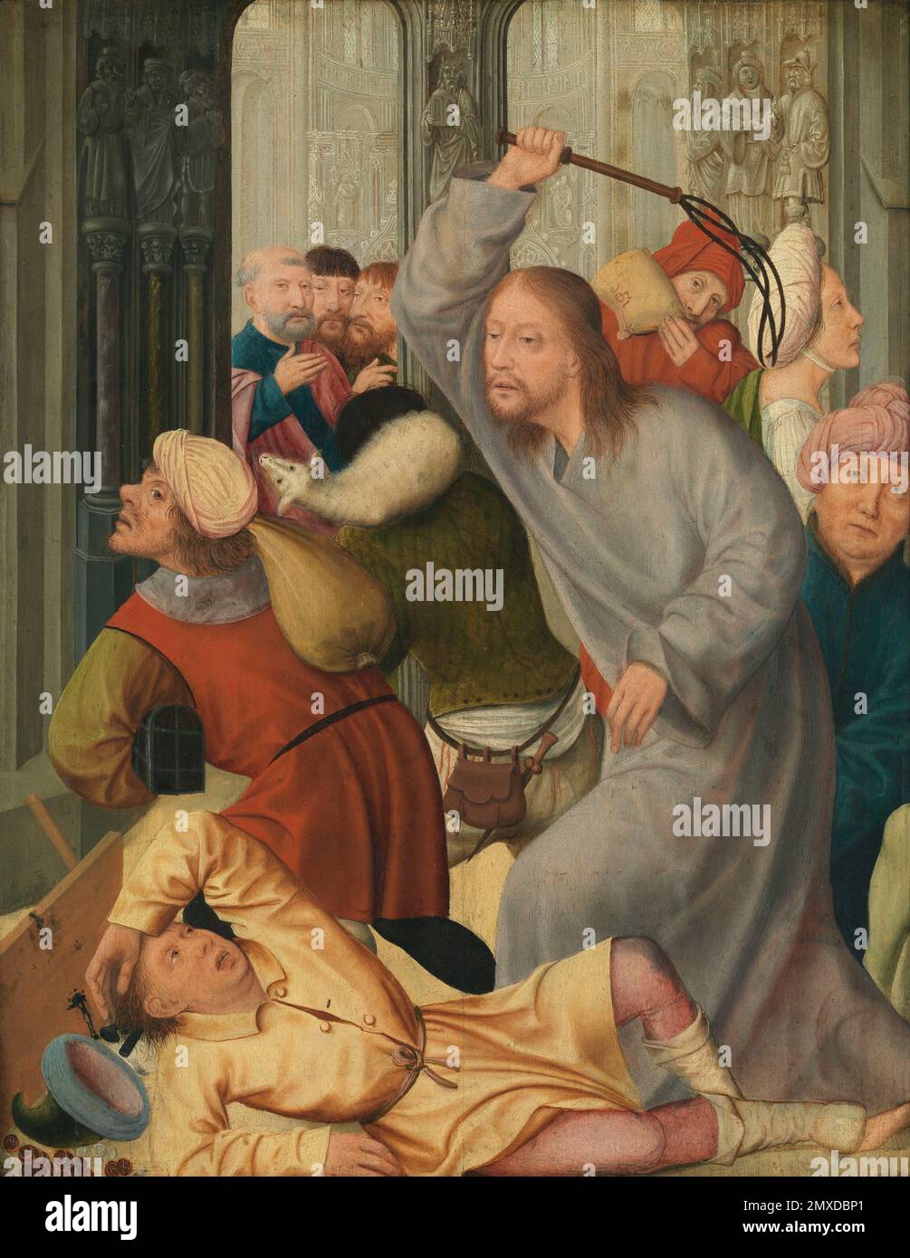Christ Driving the Money Changers from the Temple. Museum: Royal Museum of Fine Arts, Antwerp. Author: QUENTIN MASSYS. Stock Photo
