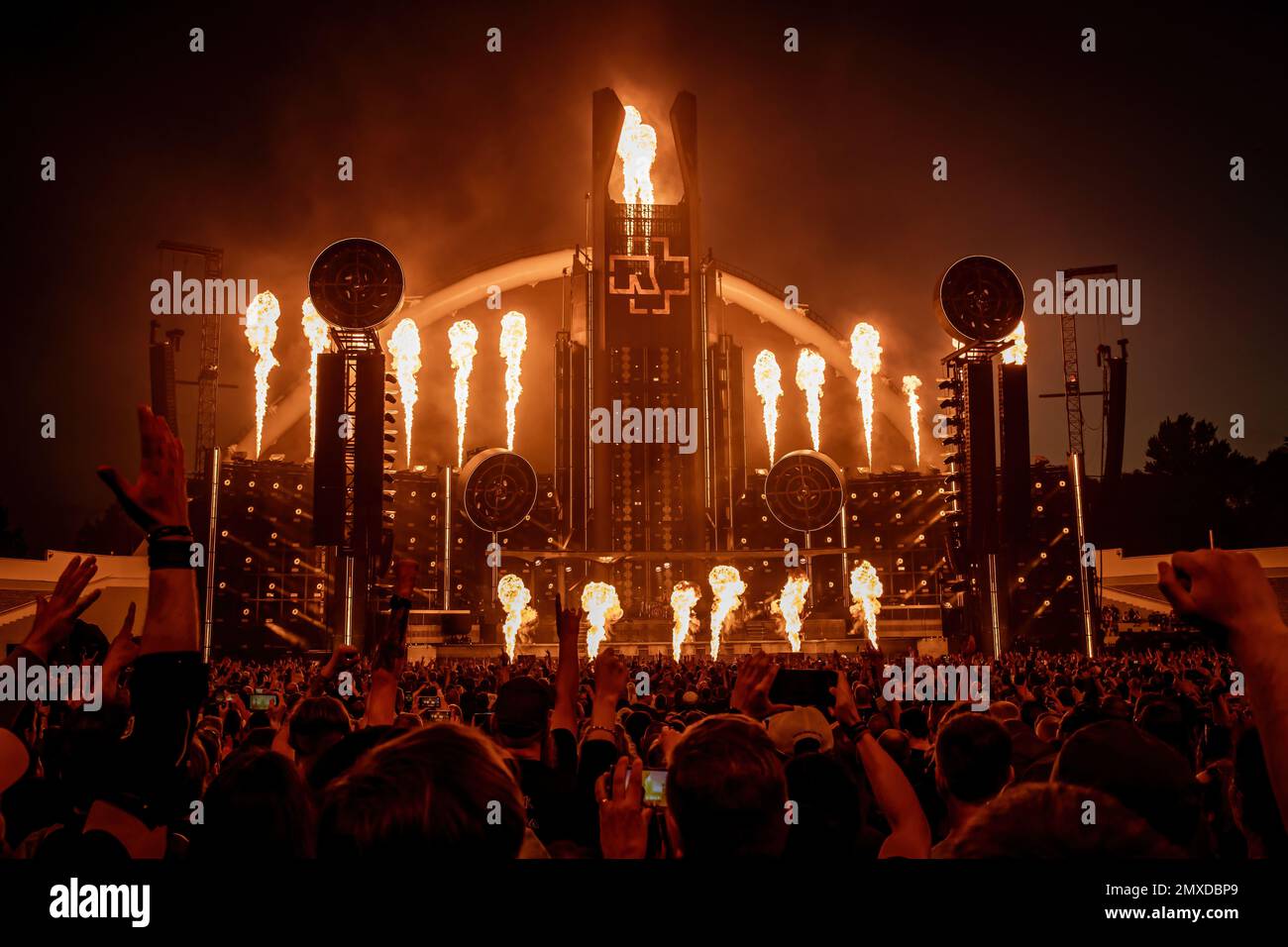Tallinn, Estonia - 20.07.2022: Rammstein concert during the world