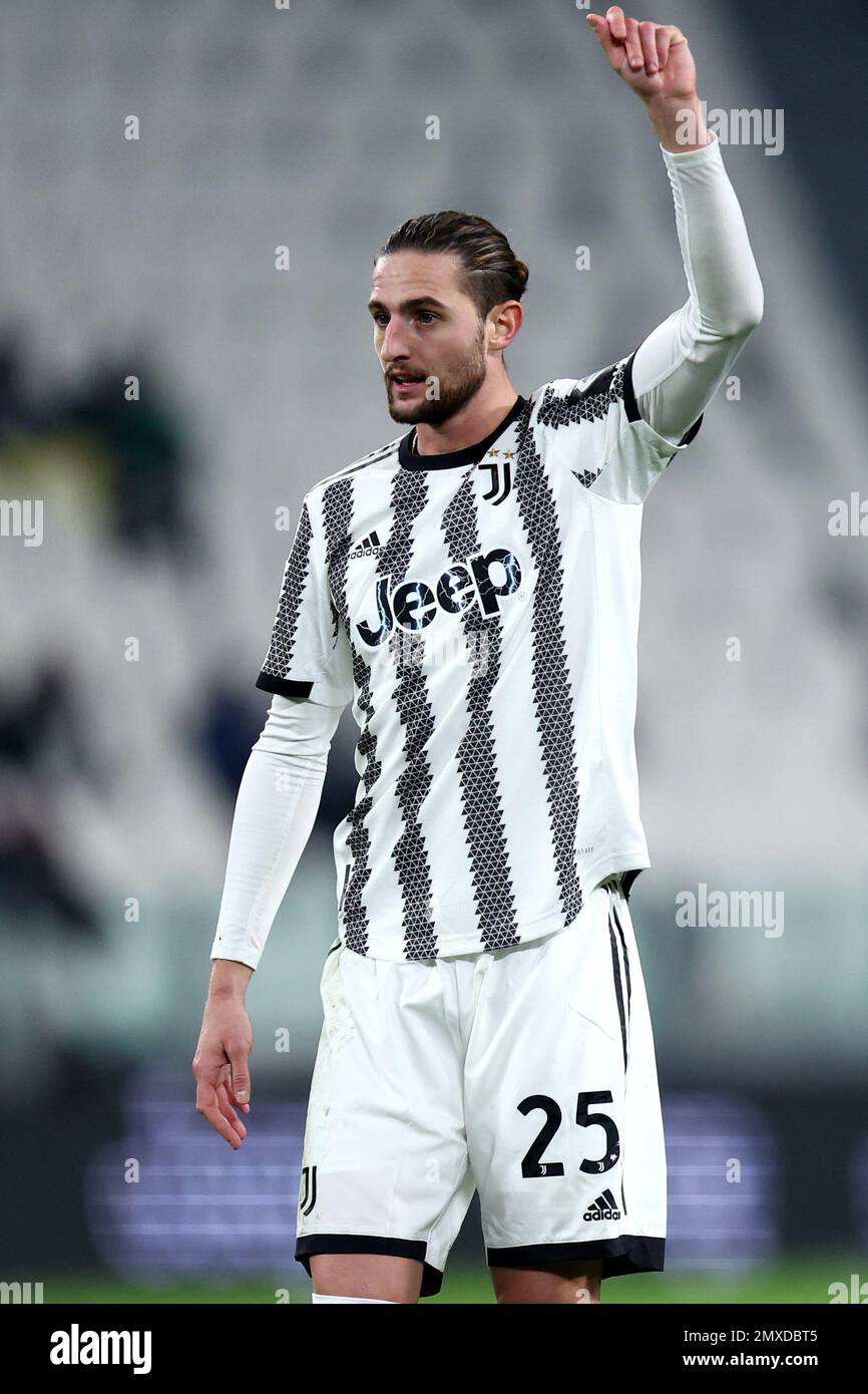 Adrien Rabiot of Juventus Fc gestures during the Coppa Italia quarter ...