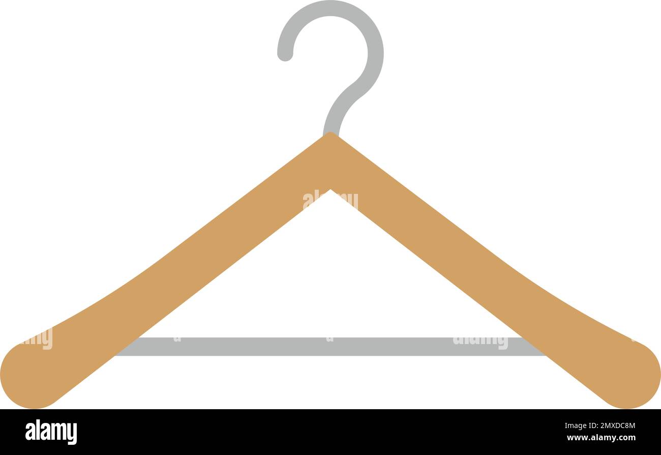 Wooden coat hanger icon. Editable vector. Stock Vector