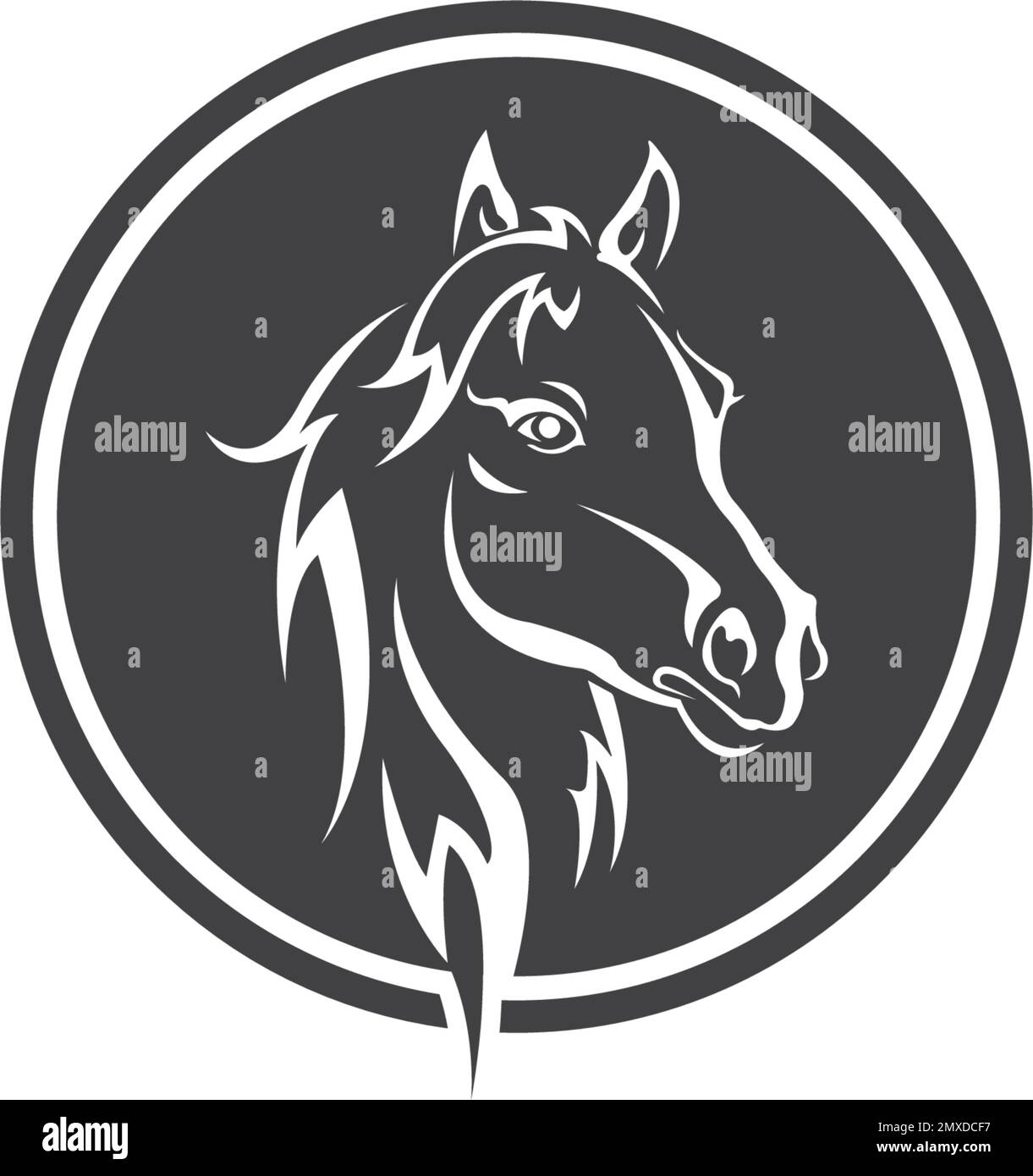 Horse head logo vector illustration design template Stock Vector Image