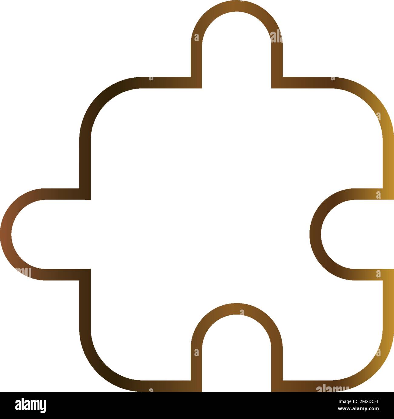 Extension icon. Simple puzzle icon flat style isolated on white background Stock Vector