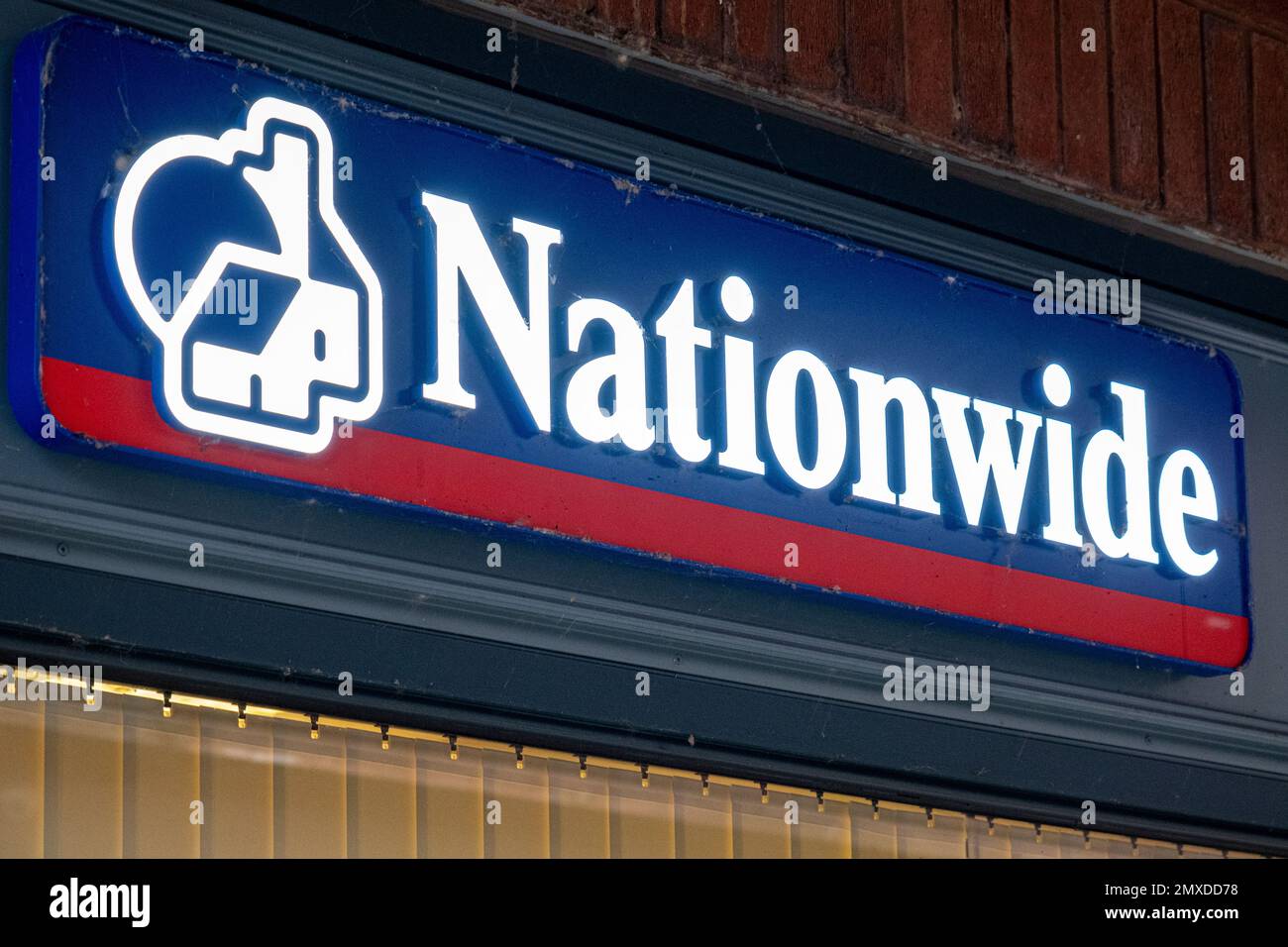 Nationwide building society bank sign on outside wall UK Stock Photo