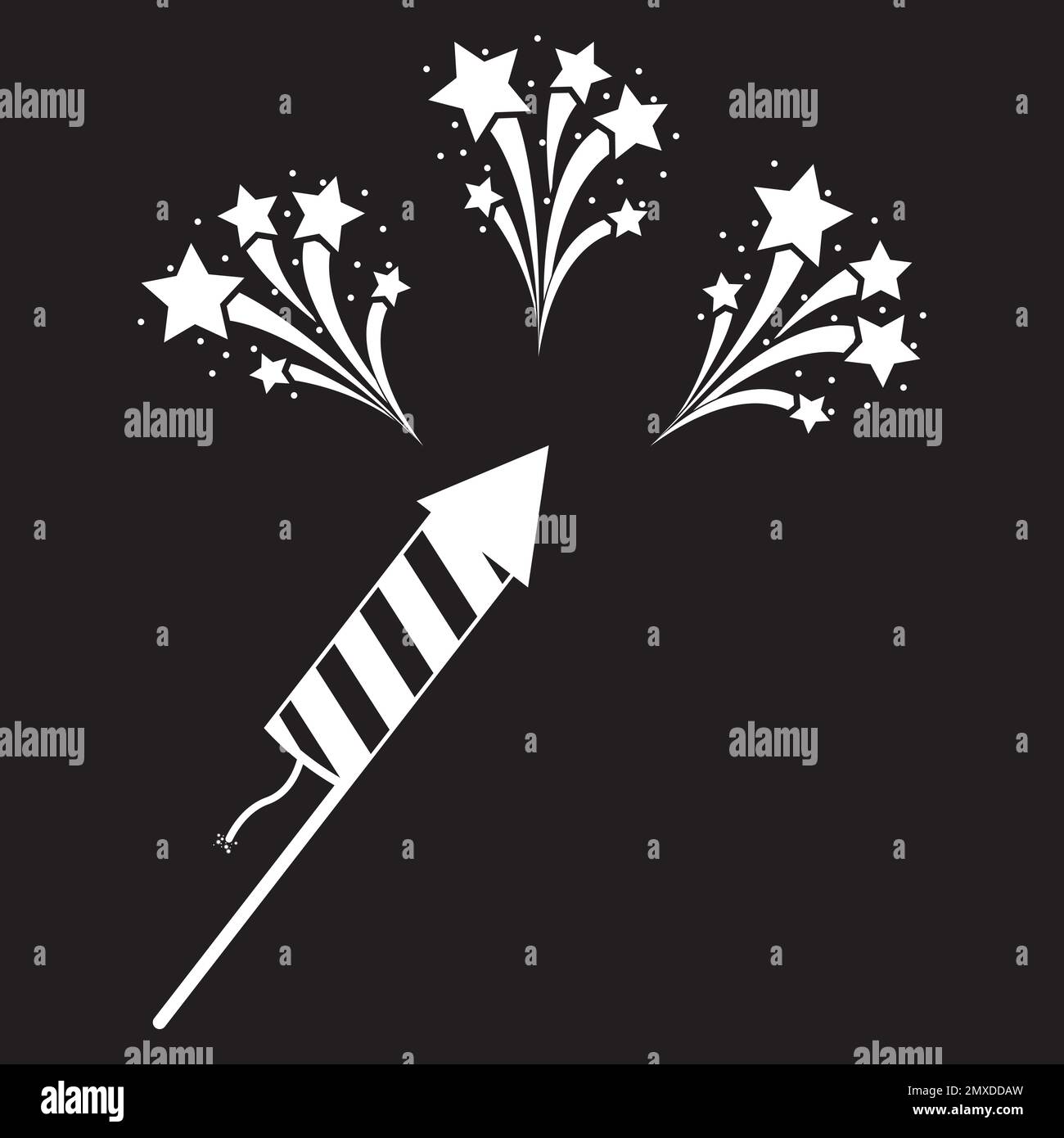 Fireworks rocket vector icon illustration simple design. Stock Vector