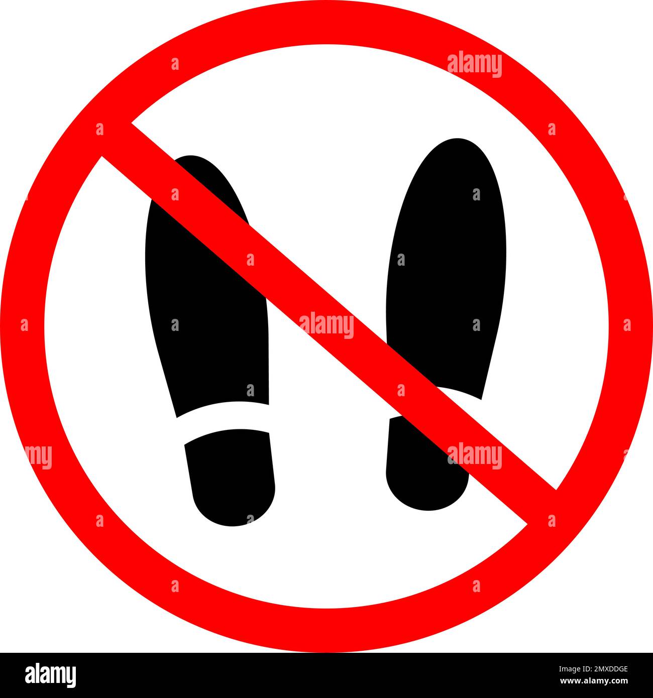 No shoes strictly prohibited icon. Editable vector. Stock Vector