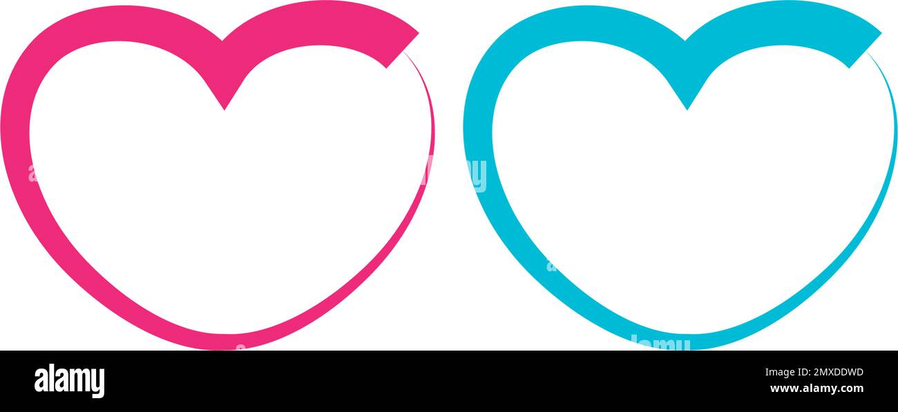 two Heart outline icon vector illustration design. Stock Vector