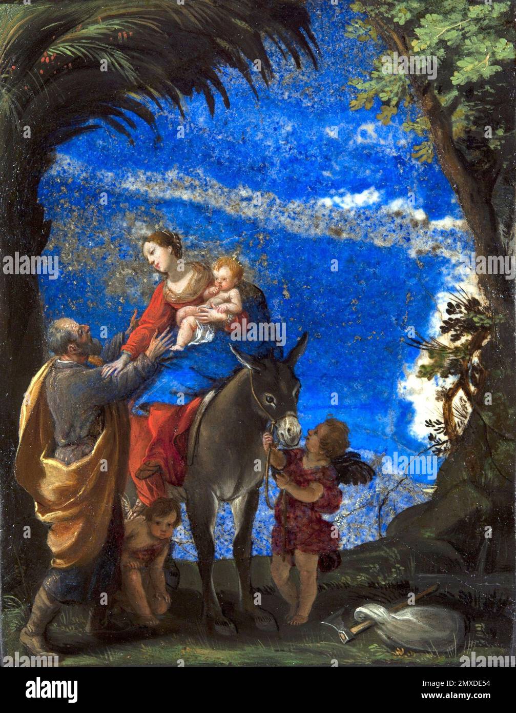 The Rest on the Flight into Egypt. Museum: PRIVATE COLLECTION. Author: JACQUES STELLA. Stock Photo