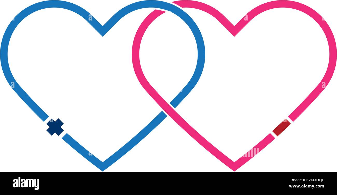 two Heart outline icon vector illustration design. Stock Vector