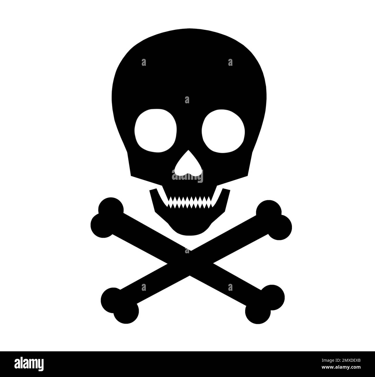 Skull and crossbones illustration on white background as warning symbol Stock Photo Alamy