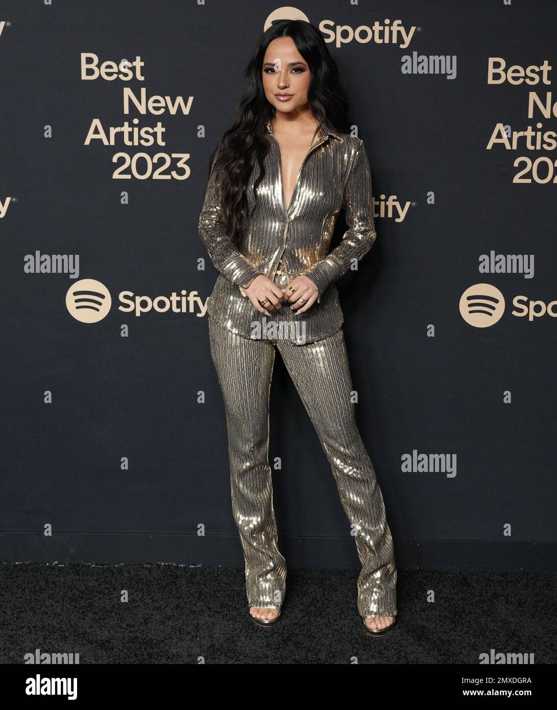 West Hollywood, CA, February 2, 2023. Becky G arrives at the Spotify's