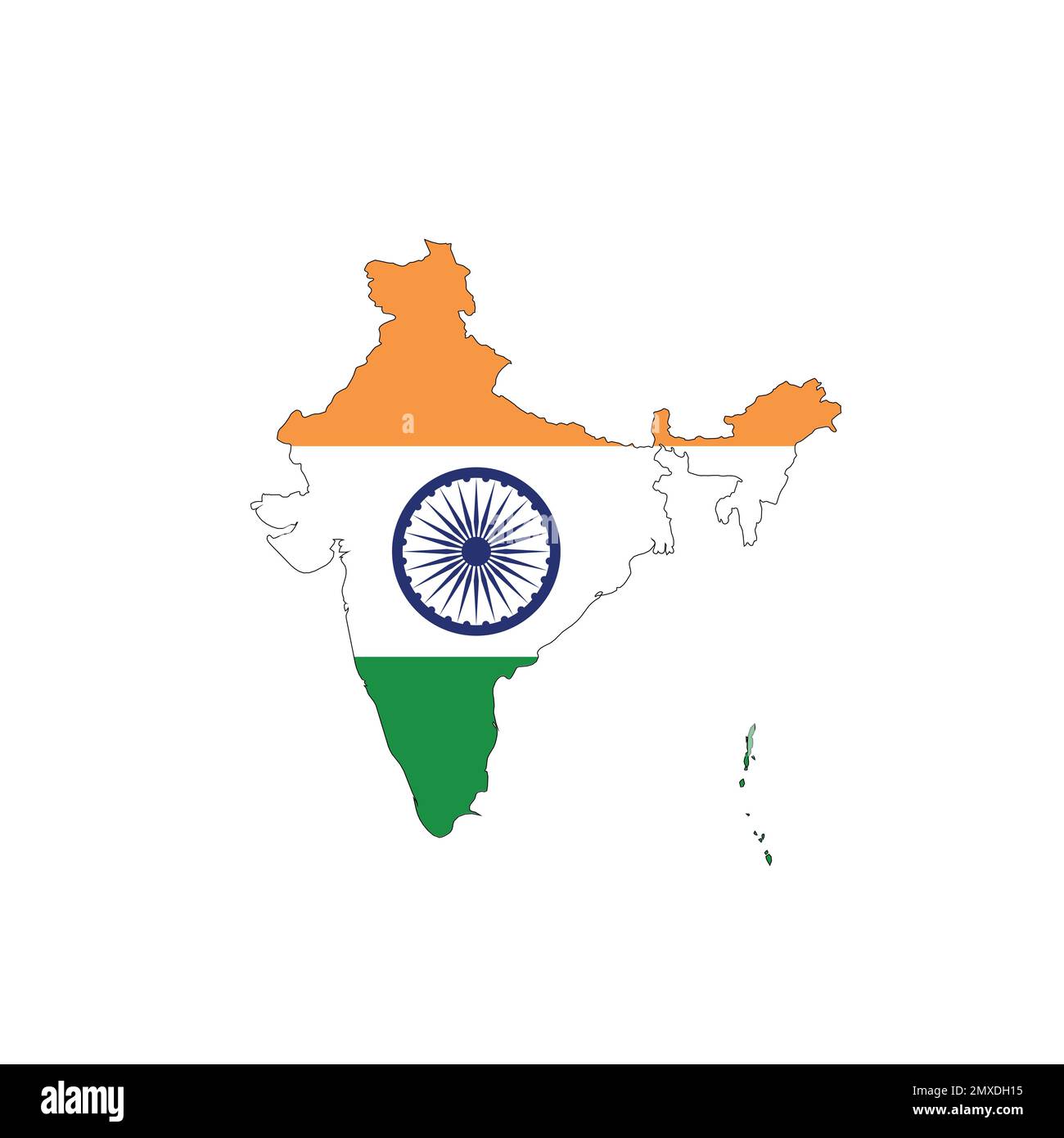 India National Flag In A Shape Of Country Map Stock Vector Image & Art 