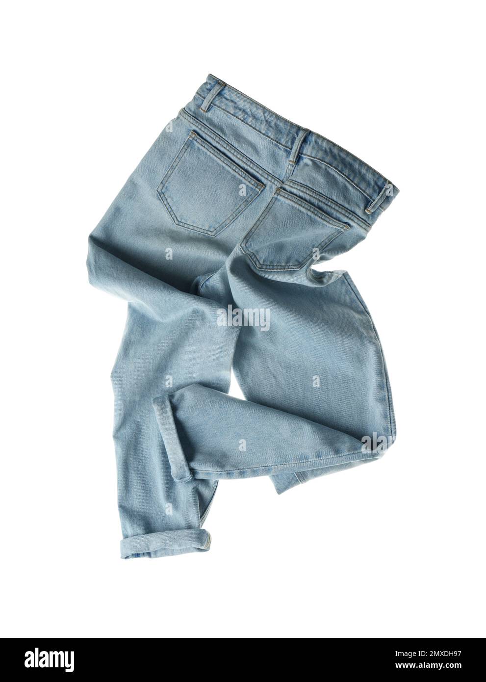 Rumpled jeans isolated on white. Messy clothes Stock Photo - Alamy