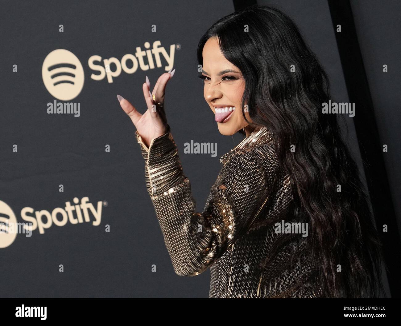 West Hollywood, CA, February 2, 2023. Becky G arrives at the Spotify's