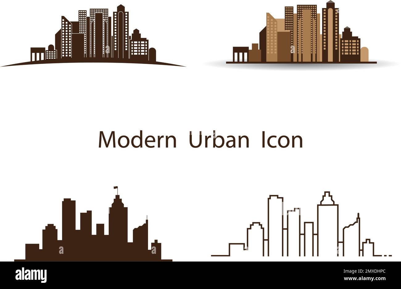 Vector city silhouette in a flat style. Modern urban landscape.vector ...