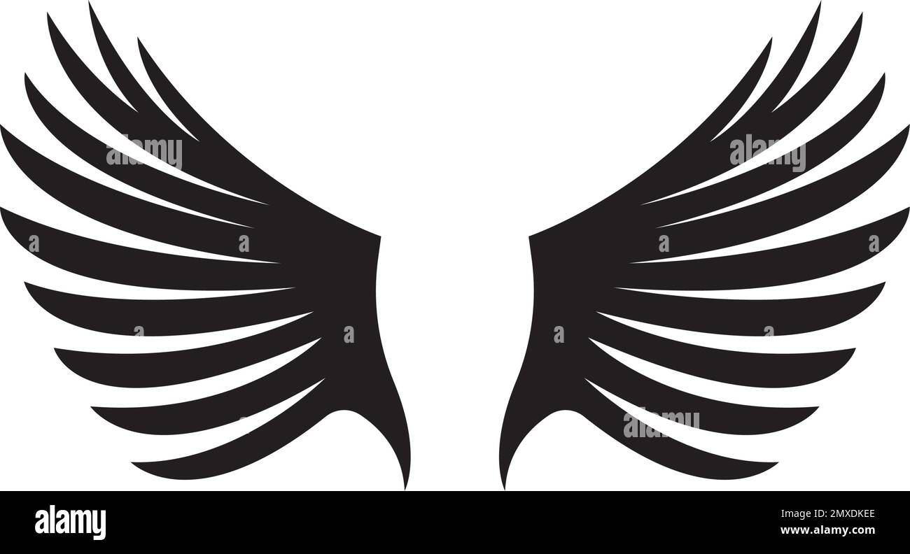 Wings frame vector vectors Black and White Stock Photos & Images - Alamy