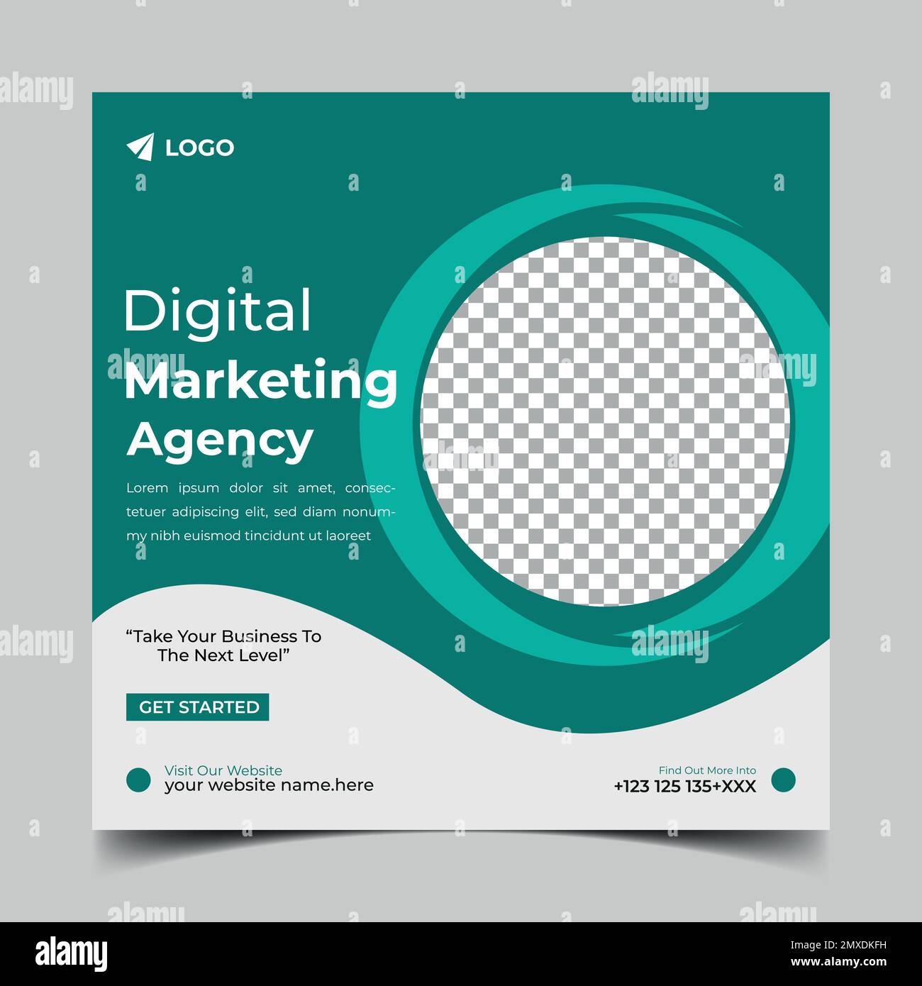 Digital marketing agency social media post design and web banner template Stock Vector