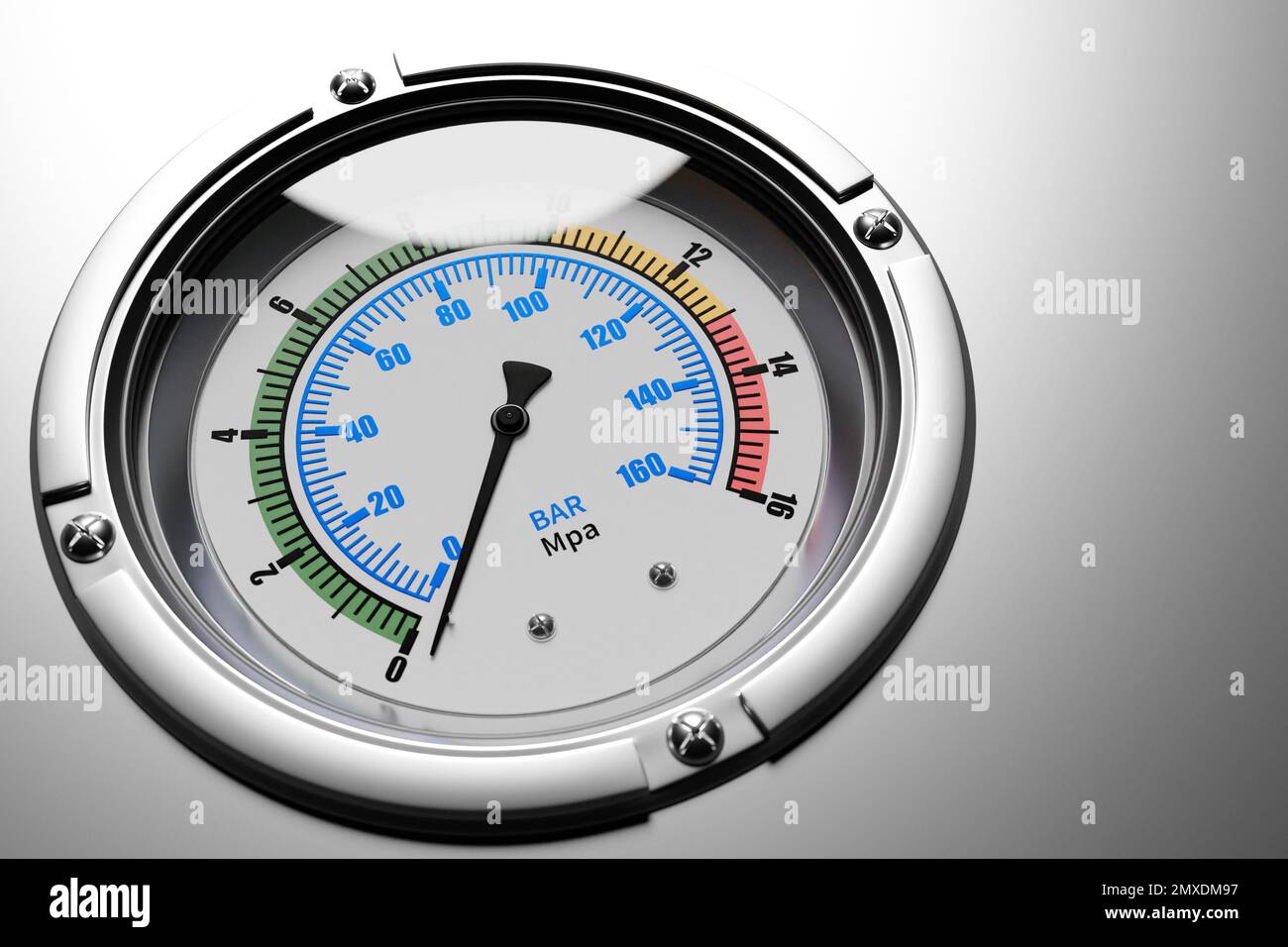Round temperature gauge isolated on a white background. Circular