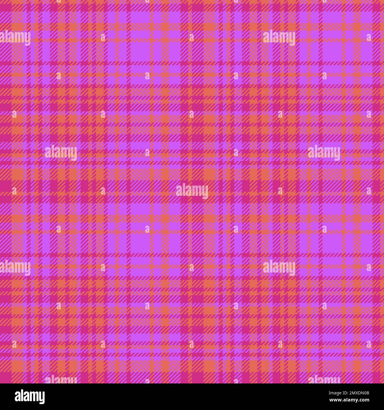 Check fabric plaid. Seamless texture pattern. Textile background tartan vector in pink and red colors. Stock Vector