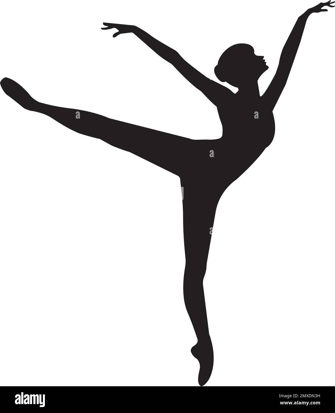 girl dancing ballet logo vector illustration design template. Stock Vector