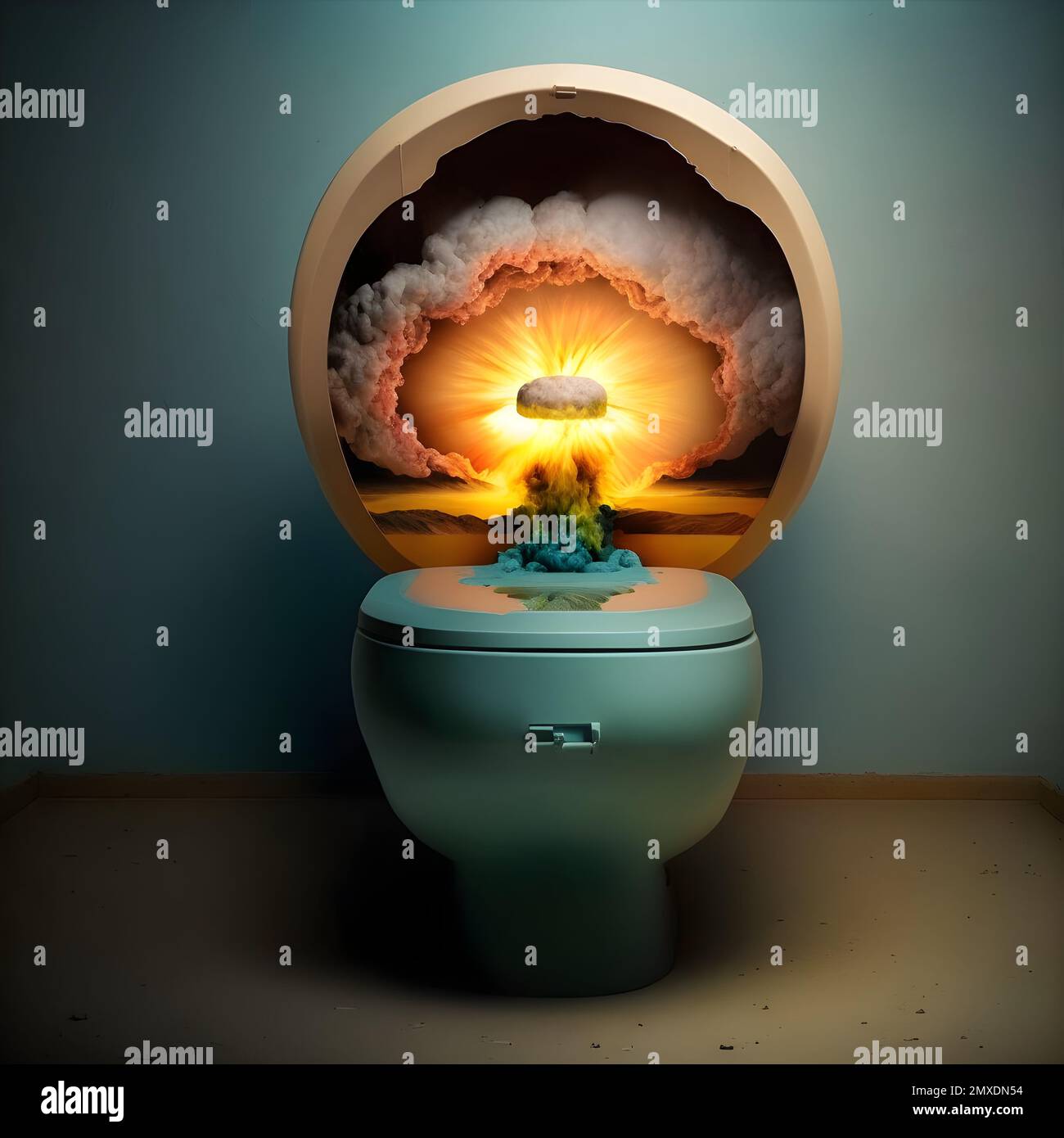 nuclear bomb in toilet bowl Stock Photo Alamy