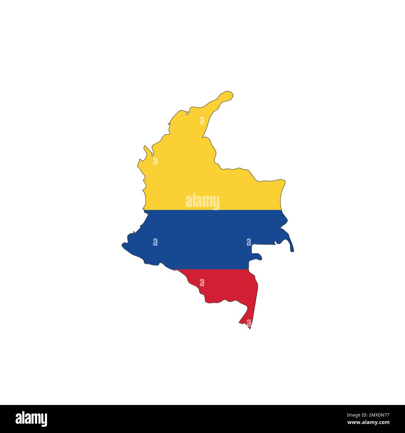 Colombia national flag in a shape of country map Stock Vector Image ...