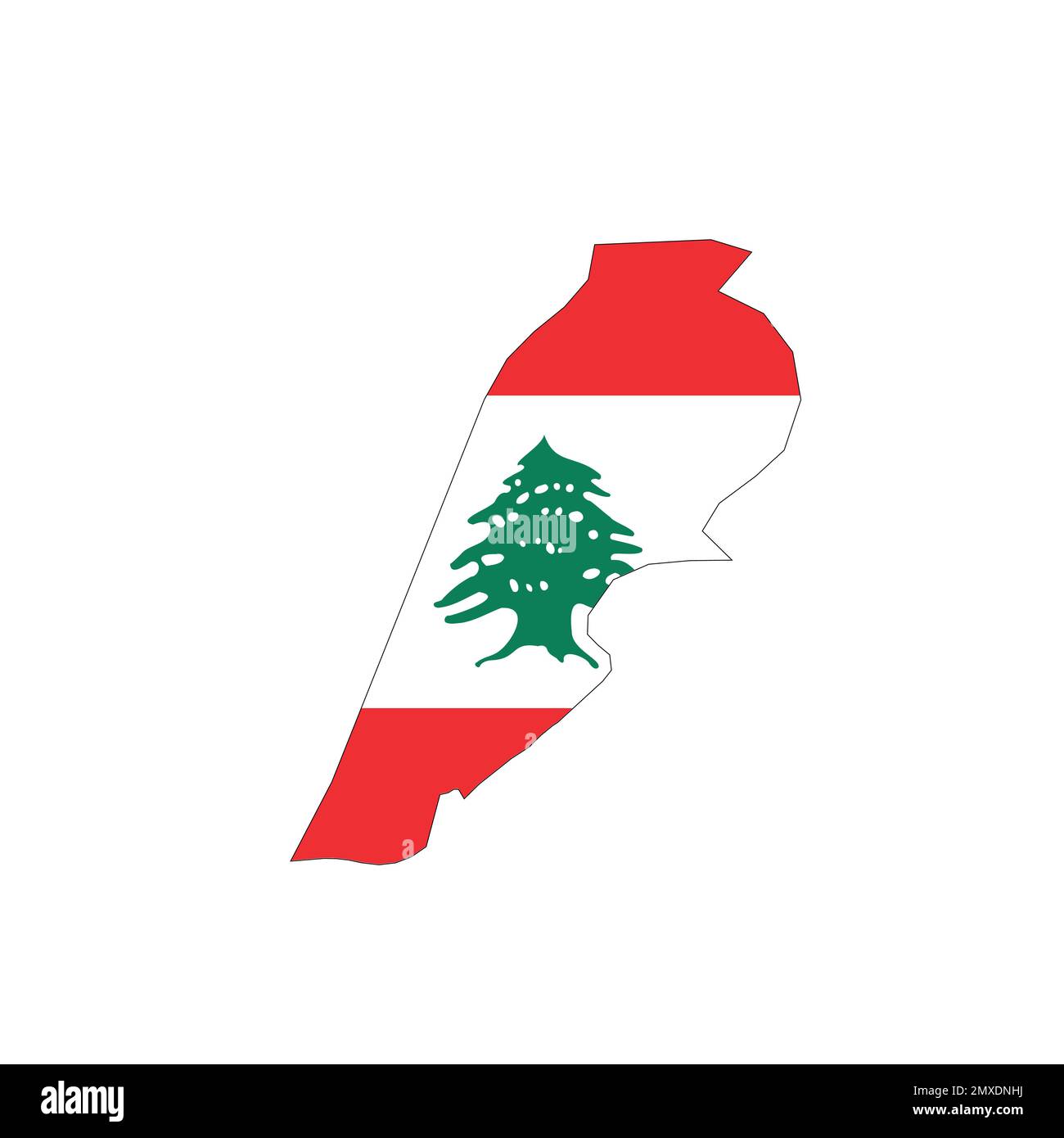 Lebanon national flag in a shape of country map stock vector image