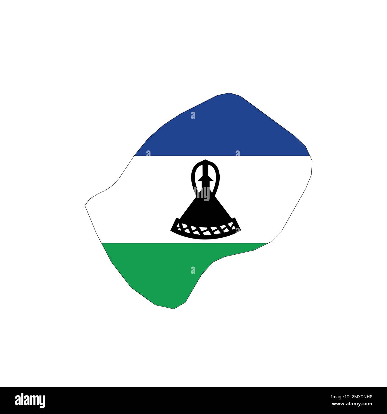 Lesotho flag and map in a vector hi-res stock photography and images ...