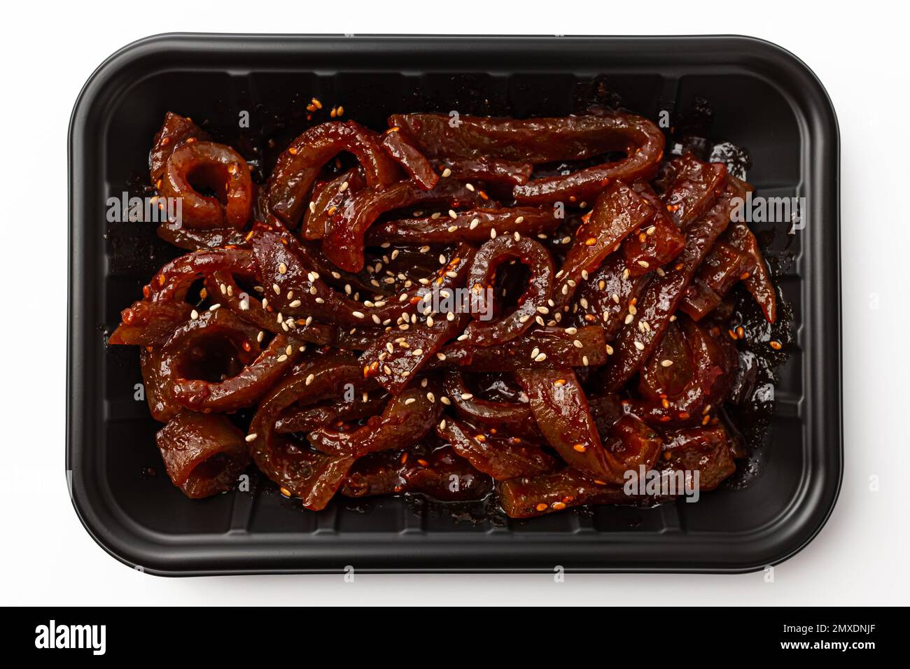Korean food culture. Spicy Seasoned Dish. dish made from pork skin