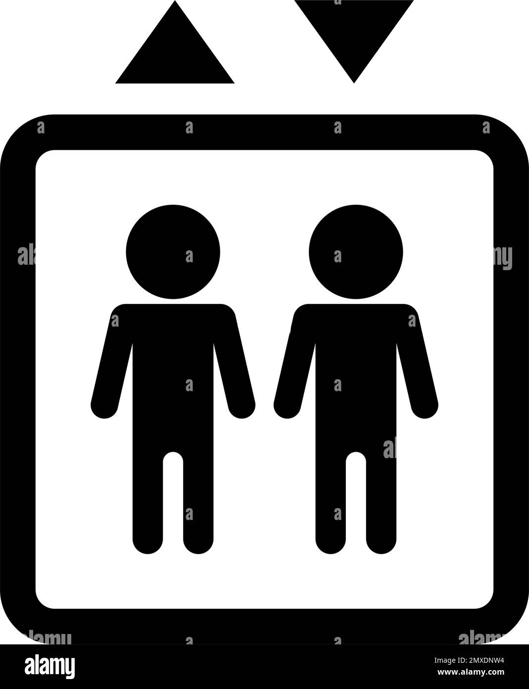 Lift icon. Elevator and people. Editable vector. Stock Vector