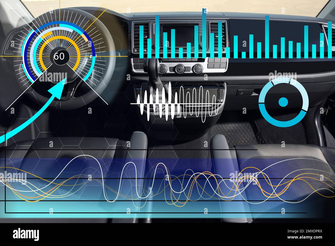 Car safety. Inside view of modern auto Stock Photo - Alamy