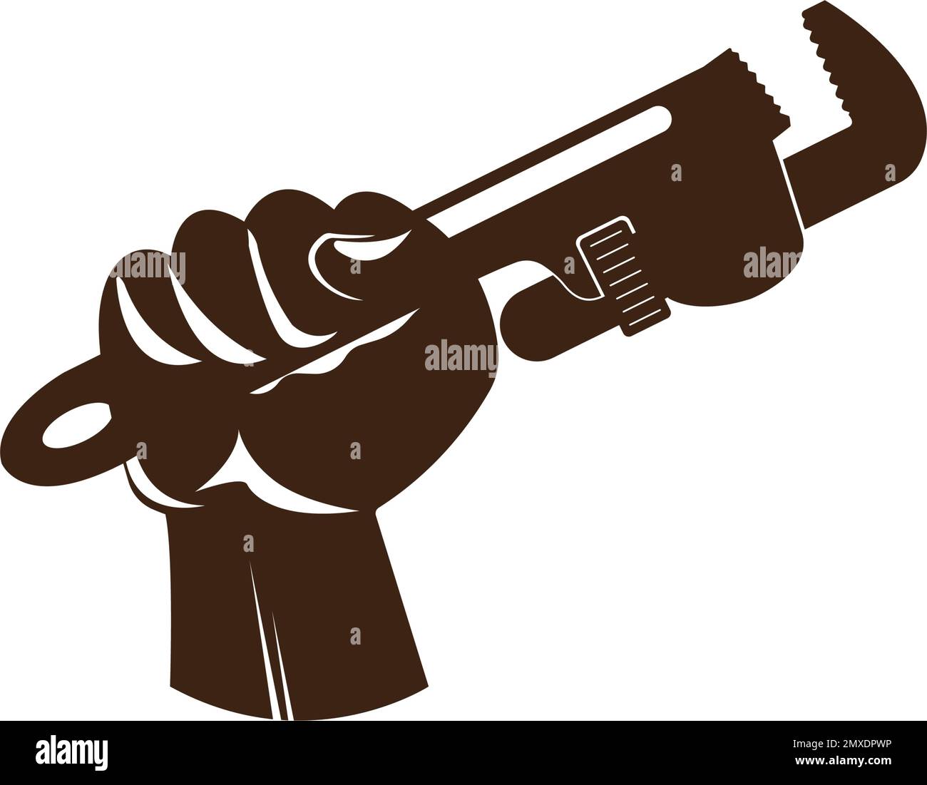 Wrench in hand icon vector illustration logo design Stock Vector Image