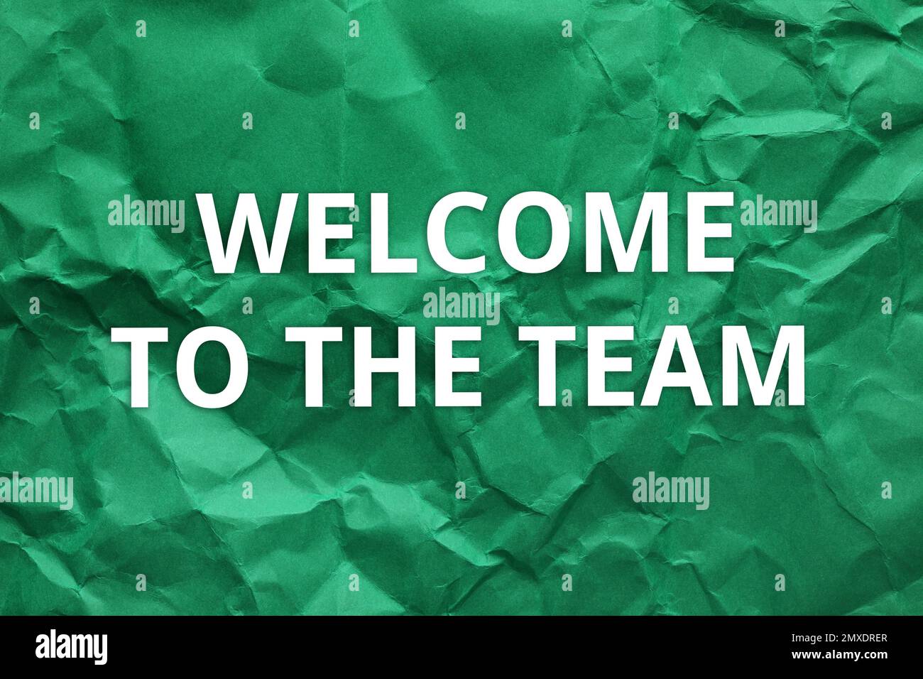 Crumpled paper with phrase to the team Stock Photo Alamy