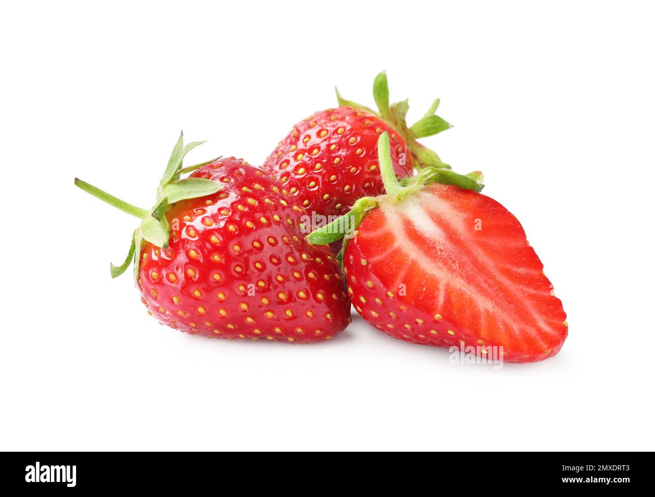 Delicious fresh ripe strawberries isolated on white Stock Photo - Alamy