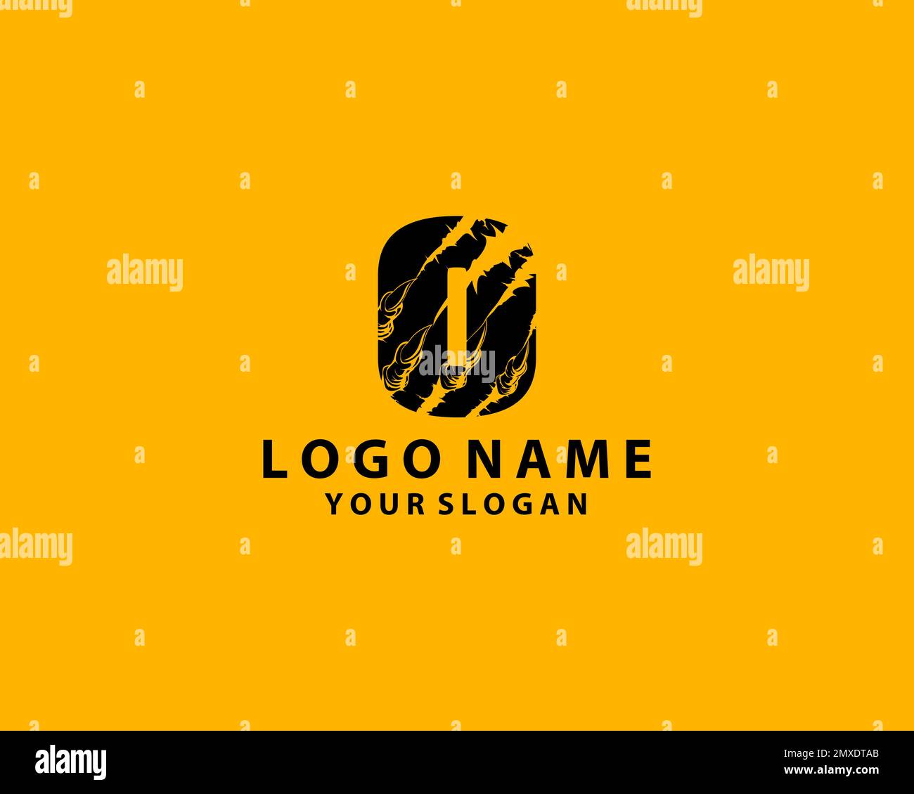 Grunge Initial Letter O Icon Scratch Effect Modern Template Logo