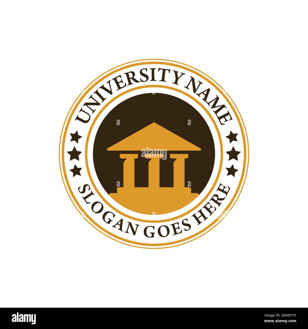 University college school badge logo design vector image. Education badge logo design. University high school emblem Stock Vector