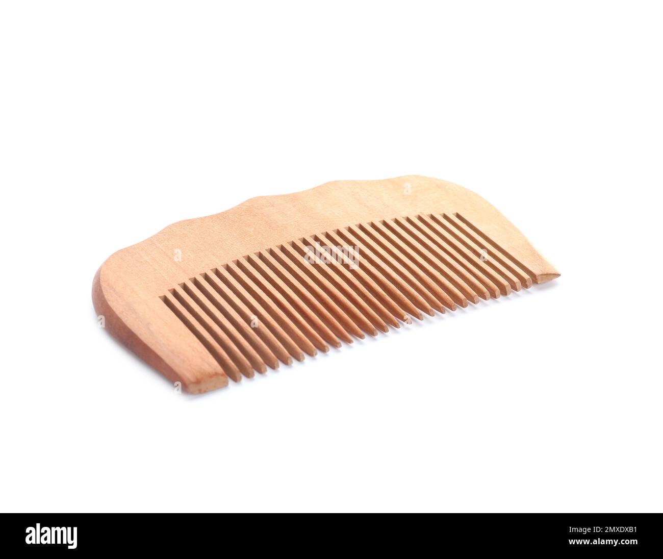 New wooden hair comb isolated on white Stock Photo - Alamy