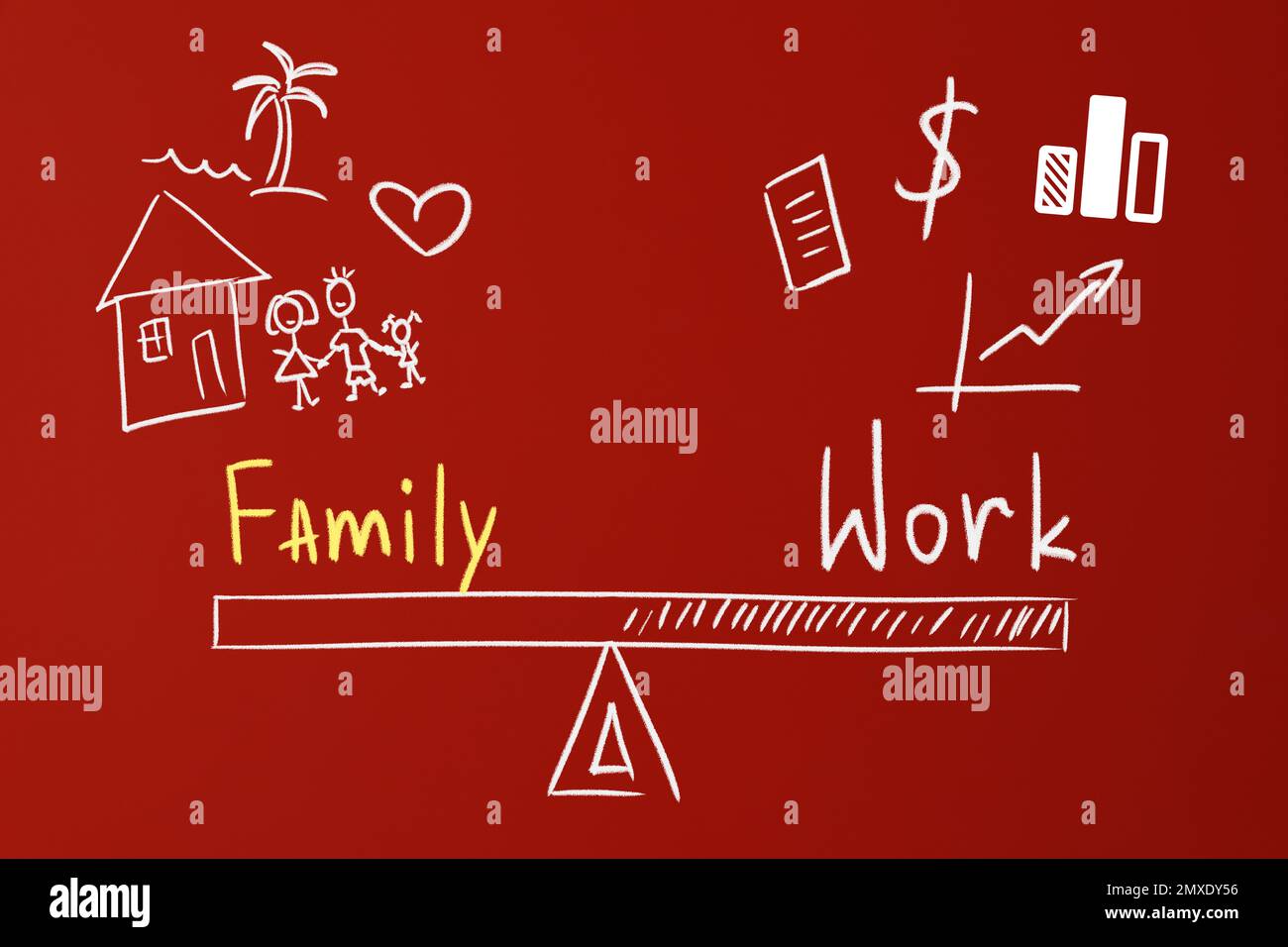 Life balance. Illustration representing choice between family and work ...