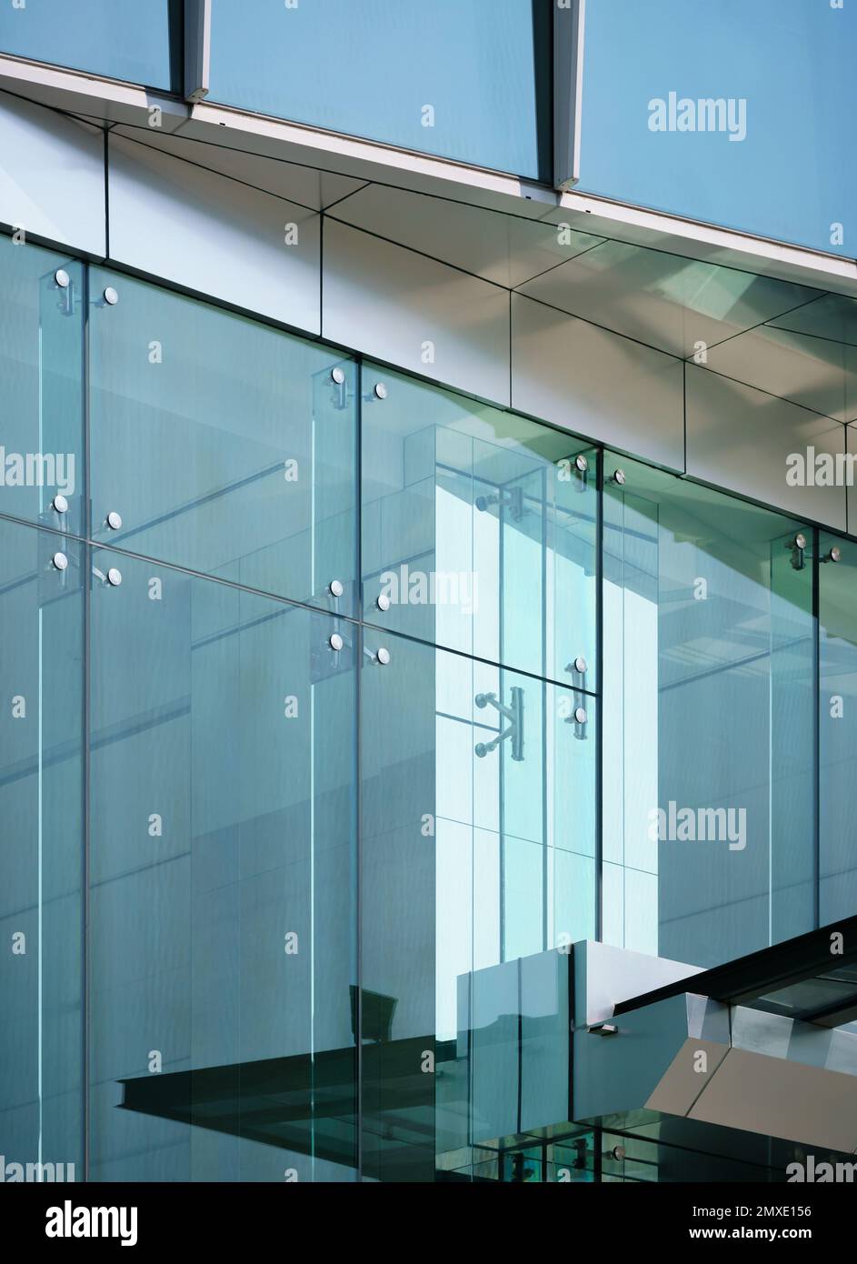 closeup soft light pattern glass wall facade exterior architecture