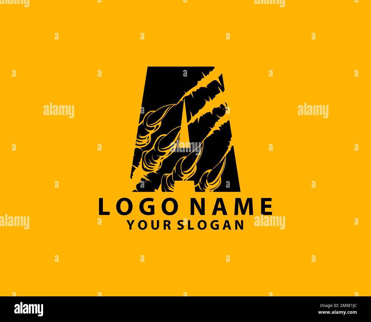 Initial Letter A With Claw Scratch Logo Design Stock Vector Image Art