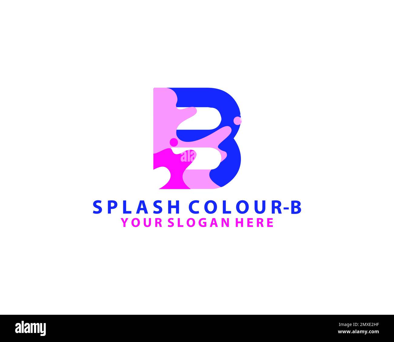creative initial letter b with splash art style color logo vector Stock ...