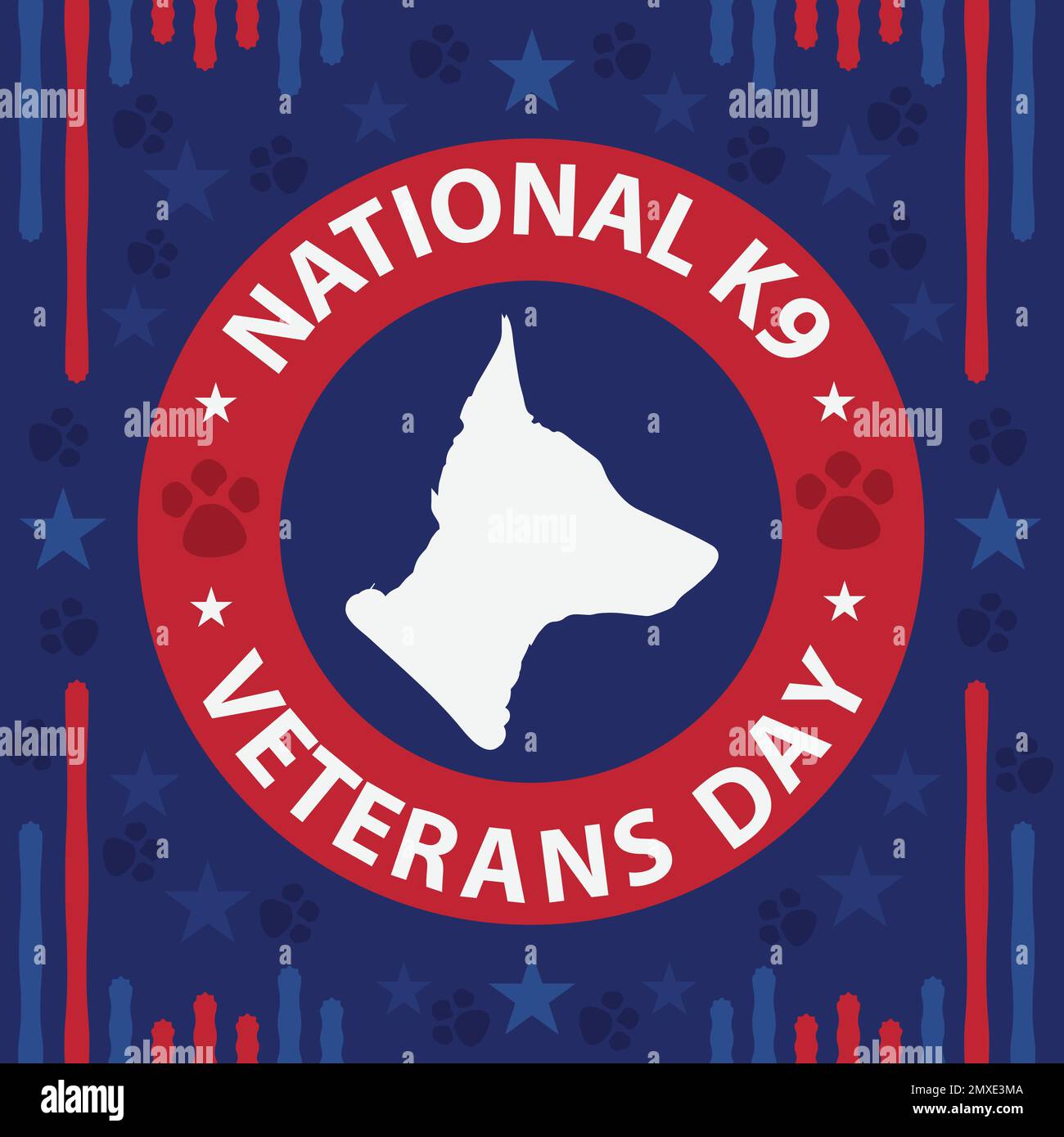 Vector banner design celebrating National k9 Veterans day in march